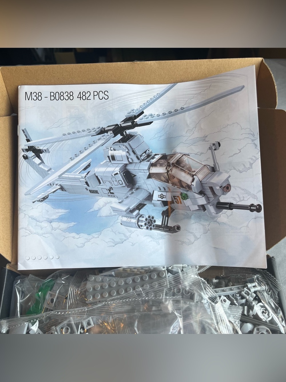 Daphona Marine Helicopter Building Bricks Blocks Set NEW IN BOX